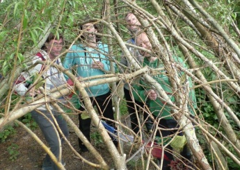 BobbyK, Leon, Stephan en Frank in de takkentipi.