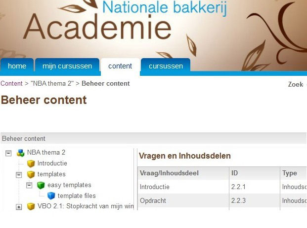 foto Learning Management System Nationale Bakkerij Academie