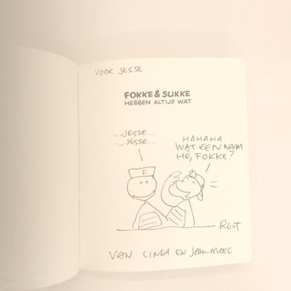 Fokke & Sukke gesigneerd met een cartoon