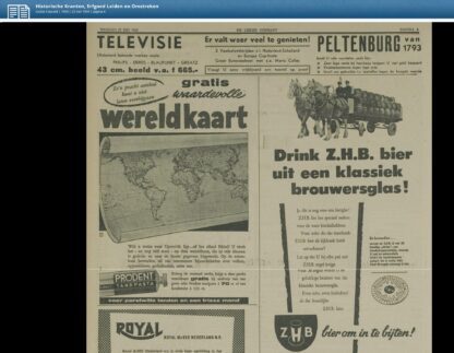 oude Wereldkaart uit circa 1959